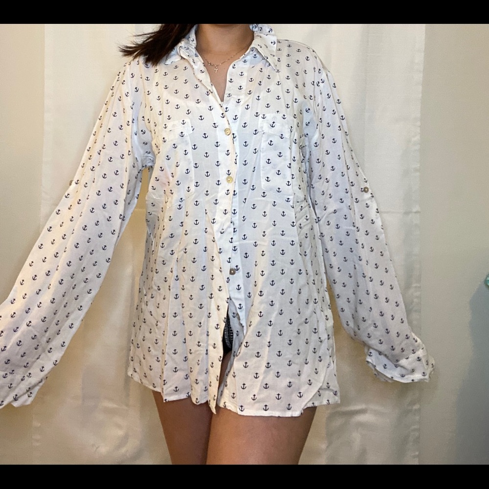 Oversized white polo